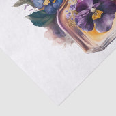 香水のボトルと紫の朝顔の花 薄葉紙 (詳細)