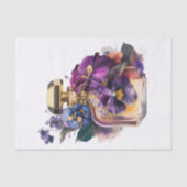 香水のボトルと紫の朝顔の花 薄葉紙 (正面)