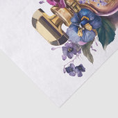 香水のボトルと紫の朝顔の花 薄葉紙 (詳細)