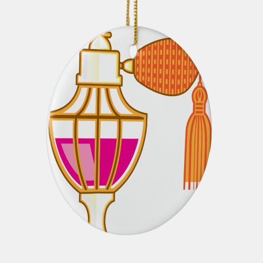 香水のヴィンテージのボトル セラミックオーナメント (右)