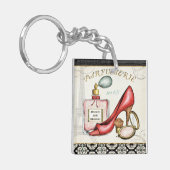 香水の赤い靴、1本、および赤面の粉 キーホルダー (正面左)