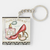 香水の赤い靴、1本、および赤面の粉 キーホルダー (裏面)