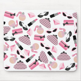 香水はサングラス及び口紅のマウスパッドをすぼめます マウスパッド