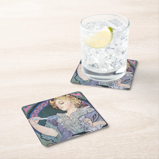 香水アルフォンスミュシャ スクエアペーパーコースター (インサイチュ)