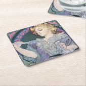 香水アルフォンスミュシャ スクエアペーパーコースター (アングル)