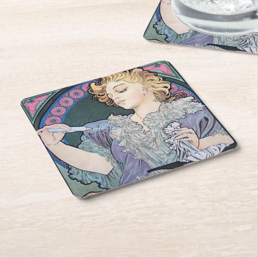 香水アルフォンスミュシャ スクエアペーパーコースター (アングル)