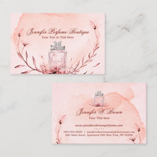 香水フレグランスエッセンシャル油ブルゴーニュ 名刺 (正面/裏面)