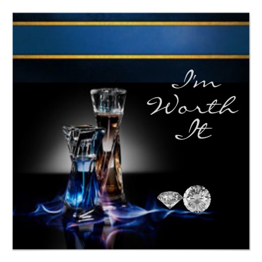 香水ボトルとダイヤモンド私の価値 ポスター (正面)