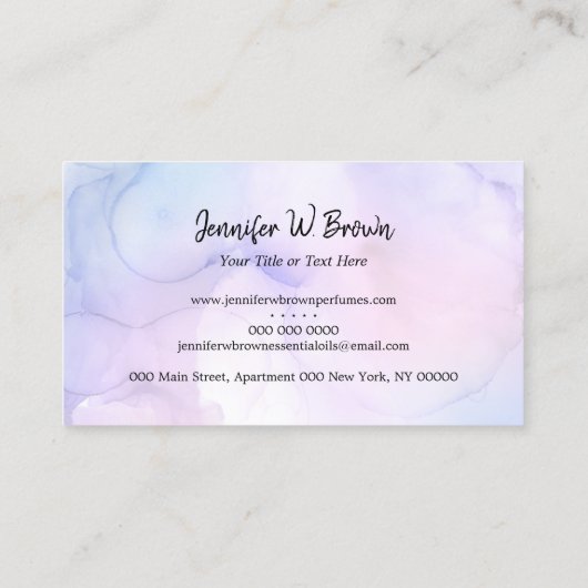 香水ボトルエッセンシャル油アロマセラフィー 名刺 (裏面)