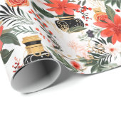 香水ボトルシックなクリスマスパターン ラッピングペーパー (ロールコーナー)