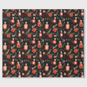 香水ボトルシッククリスマスデザイン ラッピングペーパー (フラット)