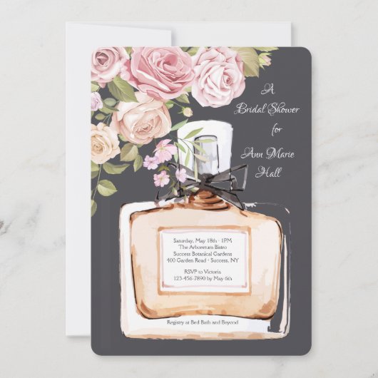 香水ボトルシャワー 招待状 (正面)