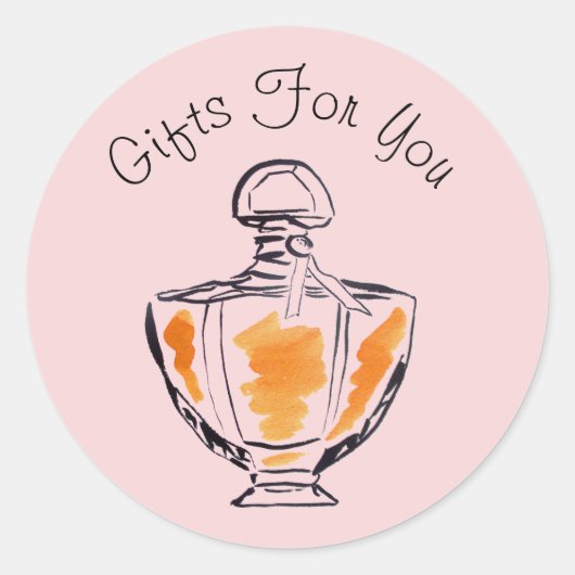 香水ボトルデザインギフト事業ブランディング ラウンドシール (正面)