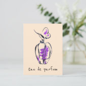 香水ボトルファッションオーデパルフムイラストレーション ポストカード (スタンド正面)