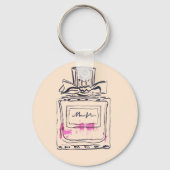 香水ボトルファッション水カラーイラストレーション キーホルダー (正面)