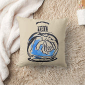 香水ボトルファッション水カラーイラストレーション クッション (ブランケット)