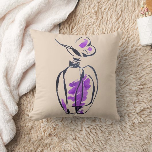 香水ボトルファッション水カラーイラストレーション クッション (ブランケット)