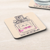 香水ボトルファッション水カラーイラストレーション コースター (左側)