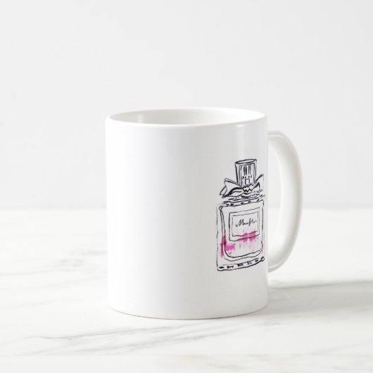 香水ボトルファッション水カラーイラストレーション コーヒーマグカップ (正面右)
