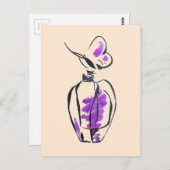 香水ボトルファッション水カラーイラストレーション ポストカード (正面/裏面)