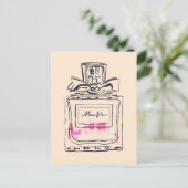 香水ボトルファッション水カラーイラストレーション ポストカード (スタンド正面)