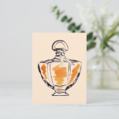 香水ボトルファッション水カラーイラストレーション ポストカード (スタンド正面)