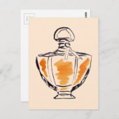 香水ボトルファッション水カラーイラストレーション ポストカード (正面/裏面)