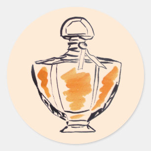 香水ボトルファッション水カラーイラストレーション ラウンドシール