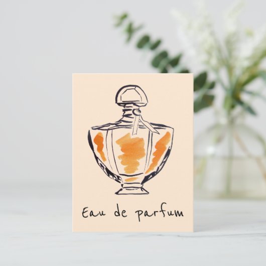 香水ボトルファッション水カラーオーデパルフム ポストカード (スタンド正面)