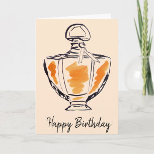 香水ボトルファッション水彩誕生日 カード