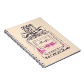 香水ボトルファッション水色イラストレーション ノートブック (右側)