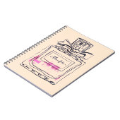 香水ボトルファッション水色イラストレーション ノートブック (左側)