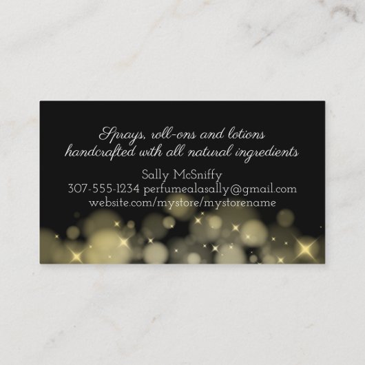 香水ボトル噴霧香り化粧水の名刺 名刺 (裏面)