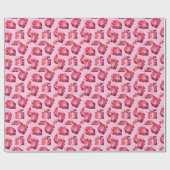 香水ボトル、ピンクの背景、ホツイ ラッピングペーパー (フラット)