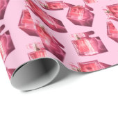 香水ボトル、ピンクの背景、ホツイ ラッピングペーパー (ロールコーナー)