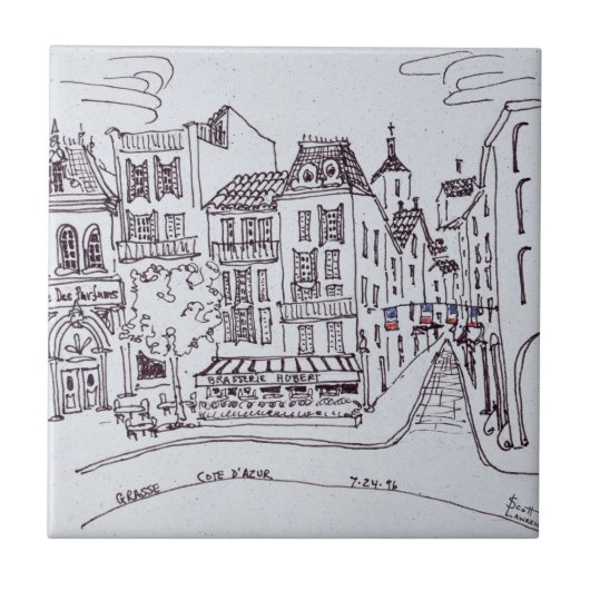 香水博物館とストリートの風景 | グラース, フランス タイル (正面)
