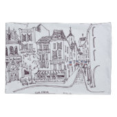 香水博物館とストリートの風景 | グラース, フランス 枕カバー (裏面-左)