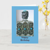 香水瓶のハッピーバースデーカード カード (黄色い花)