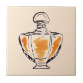 香水瓶のファッションの水彩画のイラストレーション タイル (正面)