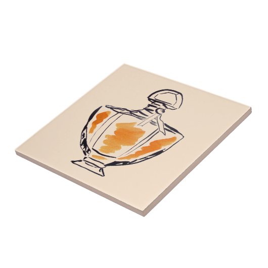 香水瓶のファッションの水彩画のイラストレーション タイル (側面)