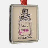 香水瓶のファッションの水彩画のイラストレーション メタルオーナメント (右)