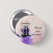 香水瓶の注意ピンボタン 缶バッジ (正面&裏面)