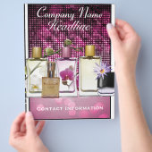 香水&フレグランスマーケティングフライヤーテンプレート チラシ (手)