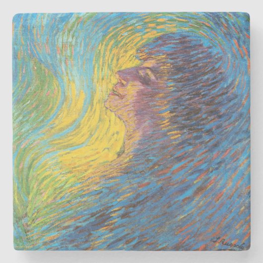 香水(女性ポートレート) (by Luigi Russolo) ストーンコースター (正面)