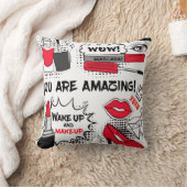 香水、赤い口紅、ハイヒールの靴 クッション (ブランケット)