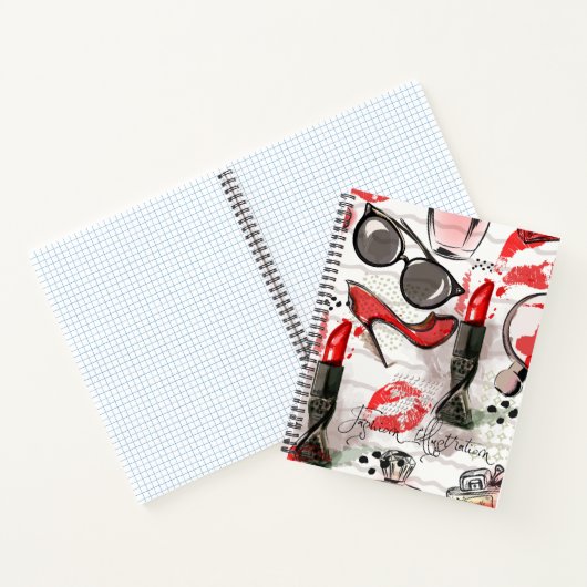 香水、赤い口紅、ハイヒールの靴 ノートブック (内部)