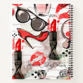 香水、赤い口紅、ハイヒールの靴 ノートブック (裏面)