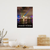 香港のモダン超高層ビルは壁の装飾を旅行 ポスター (キッチン)