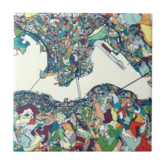 香港の中国の地図 タイル (正面)
