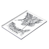 香港の中国|白黒都市地図 ノートブック (左側)